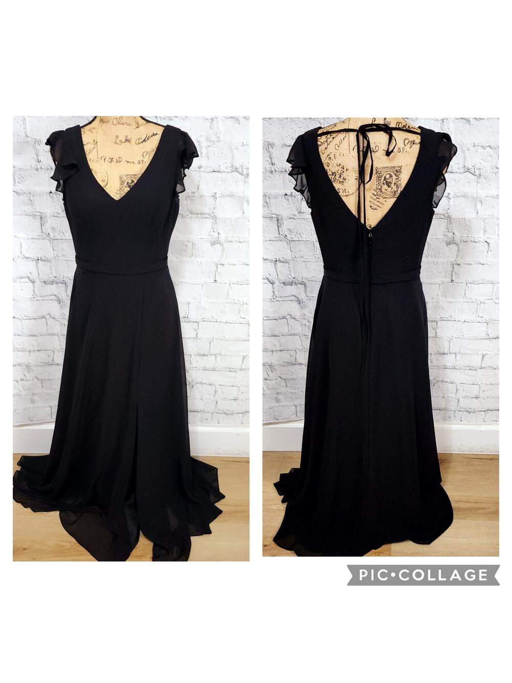 Azazie gown Dress Sz 6 black wedding guest mother of the bride A3